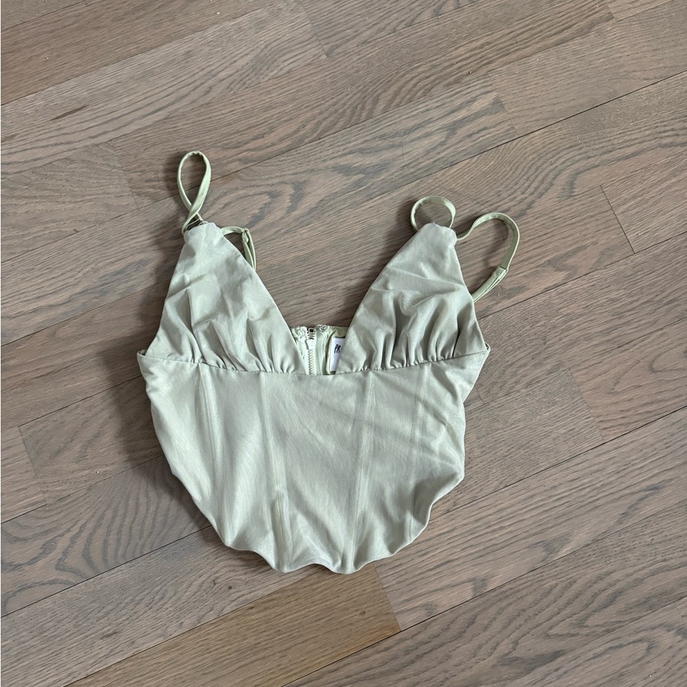 Princess Polly Sage Green Crop Top